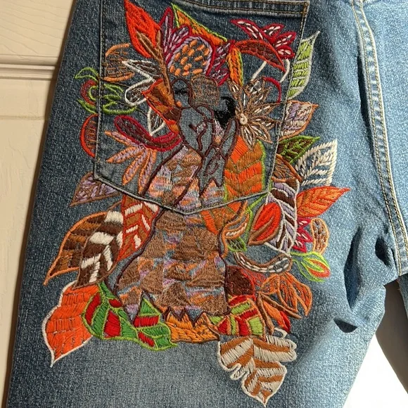 VTG Basil and Maude Embroidered Studded Jeans EC - Picture 2 of 13